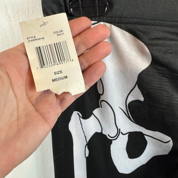 Modern Lux black skeleton bones printed leggings Halloween punk horror size M - Picture 5 of 6